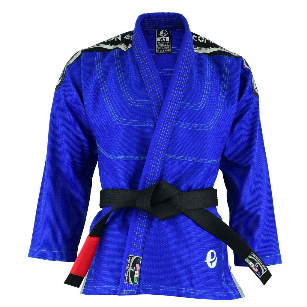 Worios Competition | Limited Edition BJJ Gi White/Navy Blue Kimono Adults